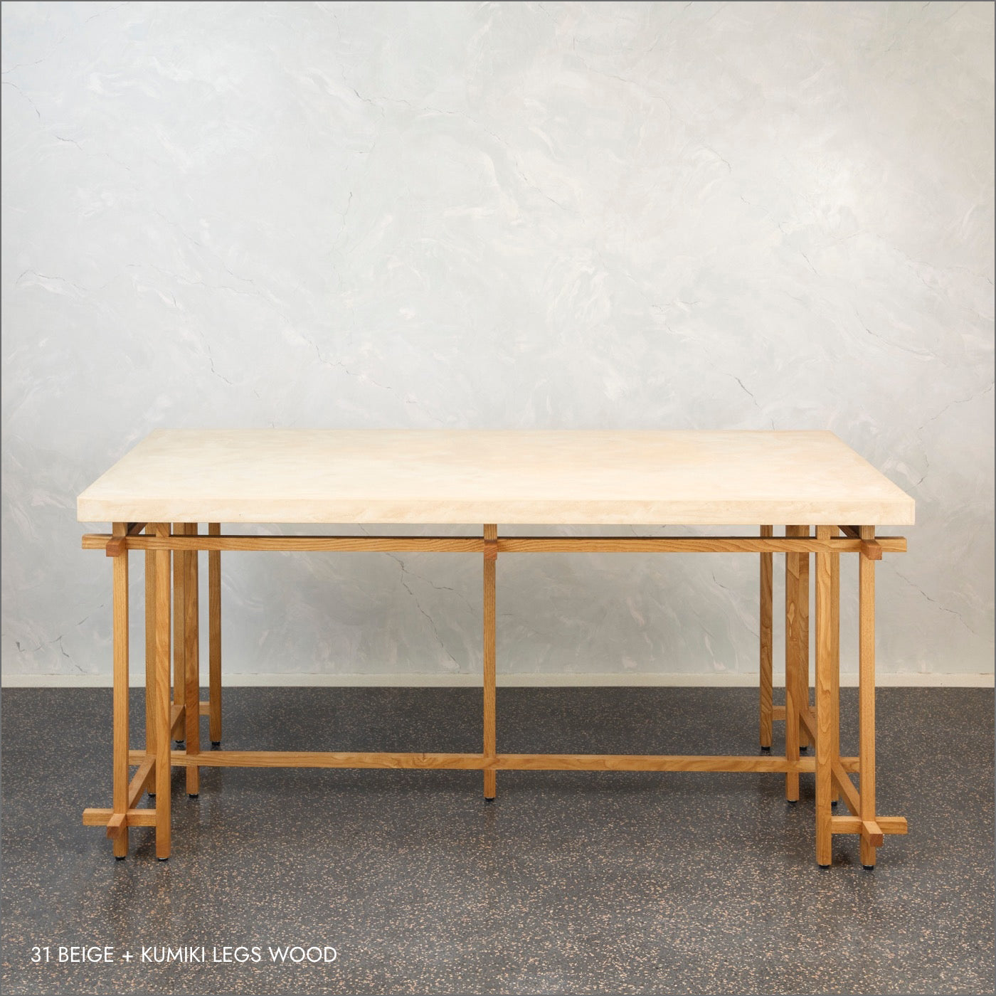 COLOR'U:MORTEX DINING TABLE with KUMIKI LEGS WOOD コロル モールテックス ダイニングテーブル