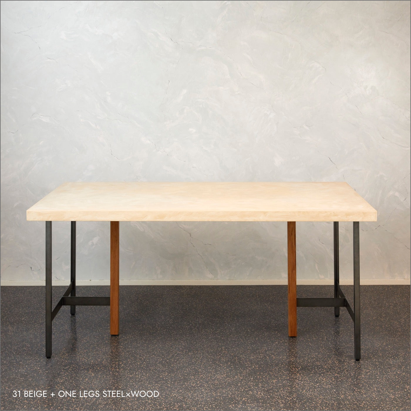 COLOR'U:MORTEX DINING TABLE with BONE LEGS STEEL×WOOD コロル モールテックス ダイニングテーブル