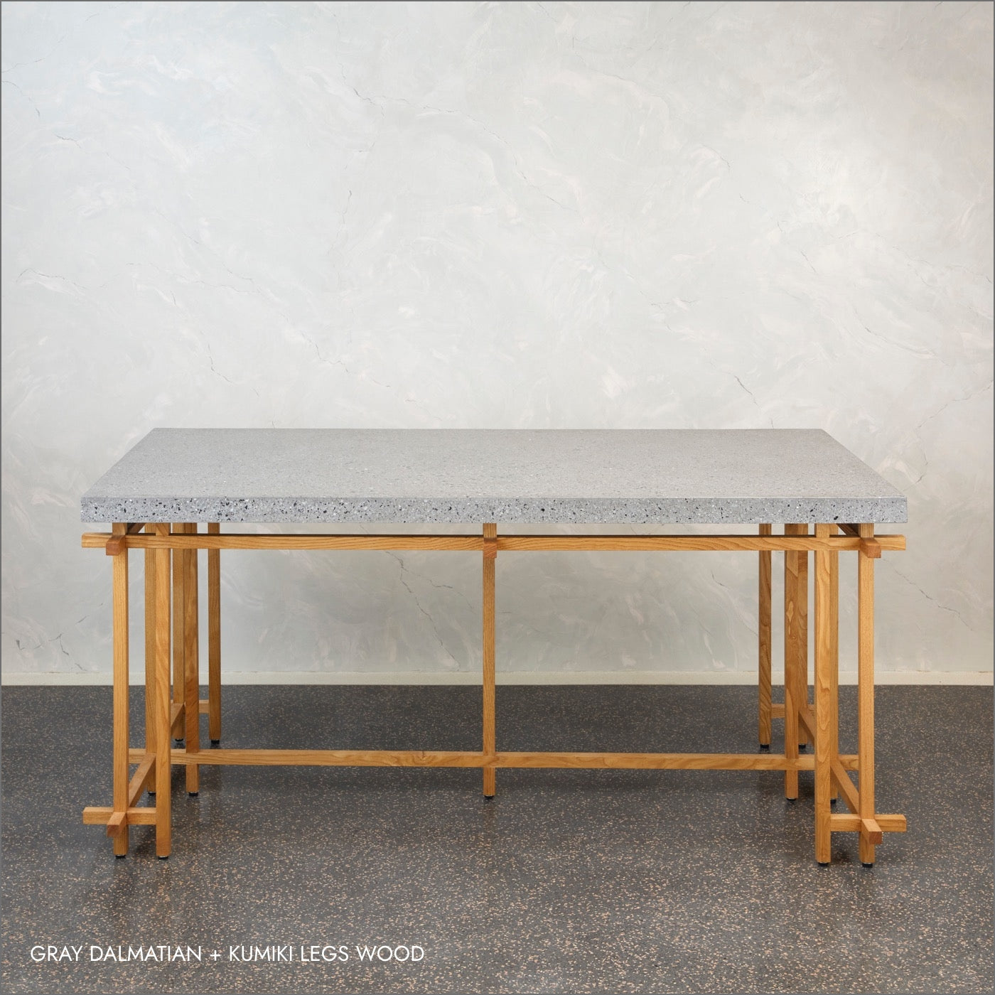 COLOR'U:BEALSTONE DINING TABLE with KUMIKI LEGS WOOD コロル ビールストーン ダイニングテーブル