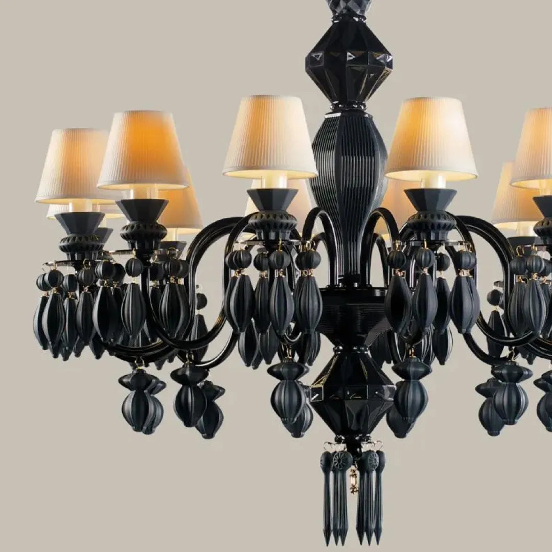 LLADRO:Belle de Nuit-Chandelier12 BK リヤドロ シャンデリア 12灯