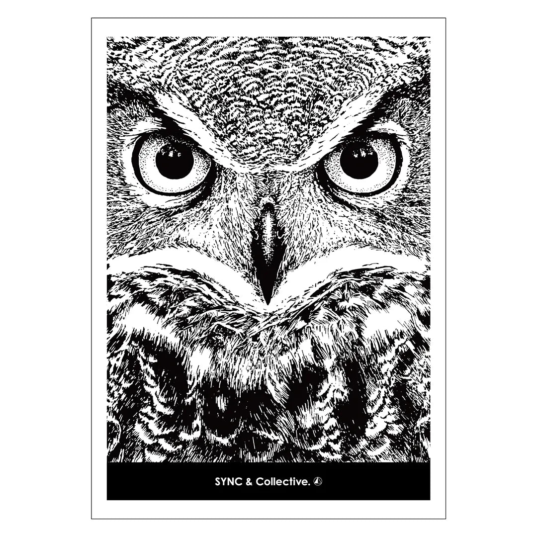 SYNC&Collective.:ENCYCLOPEDIA OF ANIMALS-owl シンク&コレクティブ アートポスター