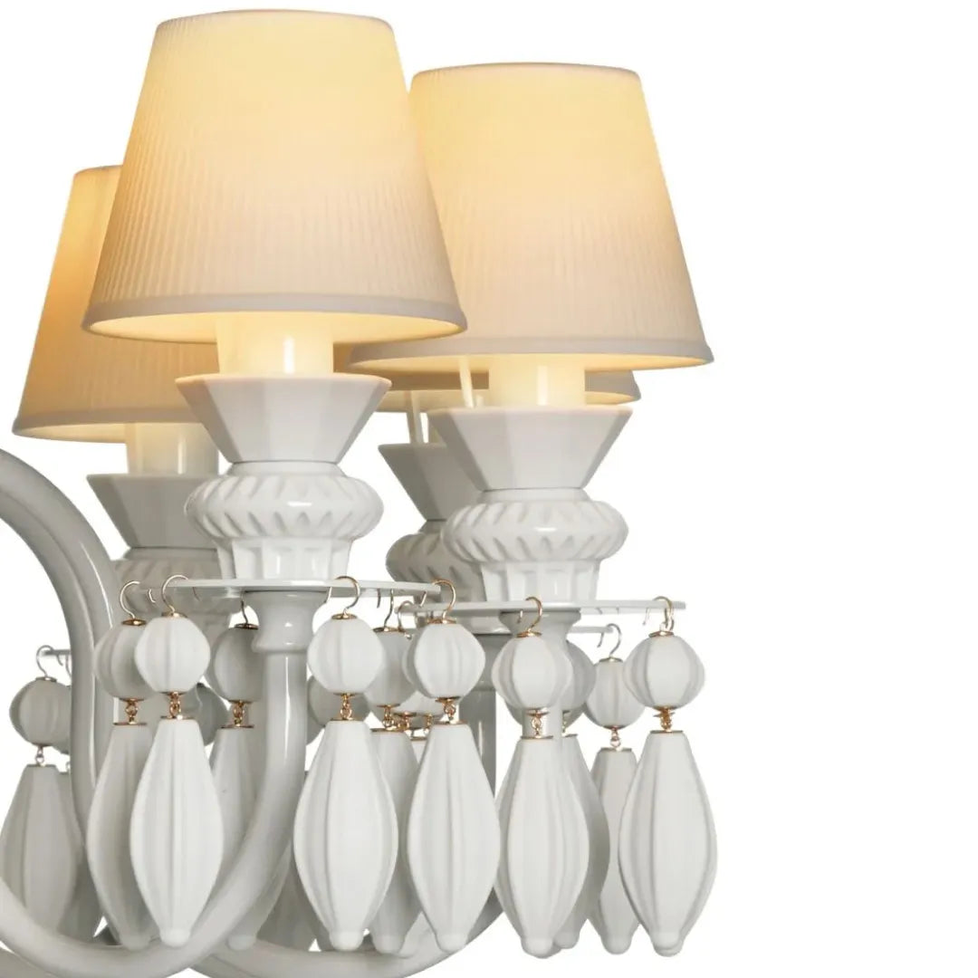 LLADRO：Belle de Nuit-Chandelier12 WH　リヤドロ シャンデリア 12灯