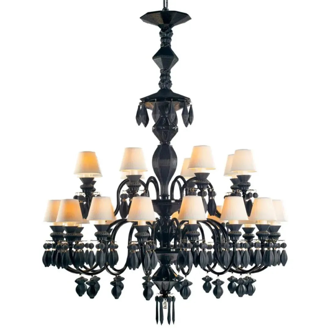 LLADRO：Belle de Nuit-Chandelier24 BK　リヤドロ シャンデリア 24灯